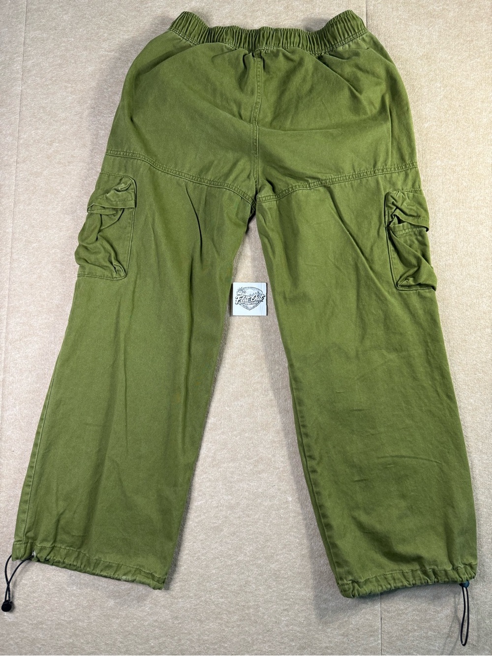 Forever 21 Olive Green Cargo Utility Pants Size Medium Drawstring Hem